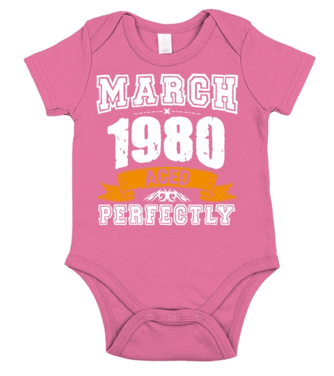 March 1980 Vintage Birthday Present Short Sleeve Baby One-Piece