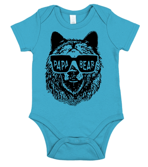 Papa Bear Cool Sunglasses Short Sleeve Baby One-Piece