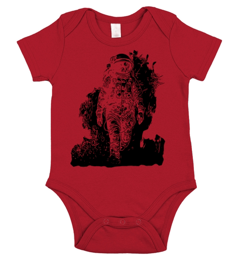 Vintager Astronaut Walks In The Moondust Nebula Short Sleeve Baby One-Piece