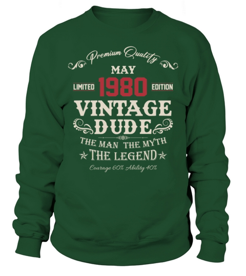 May 1980 Vintage Birthday Present Sweatshirt Unisex
