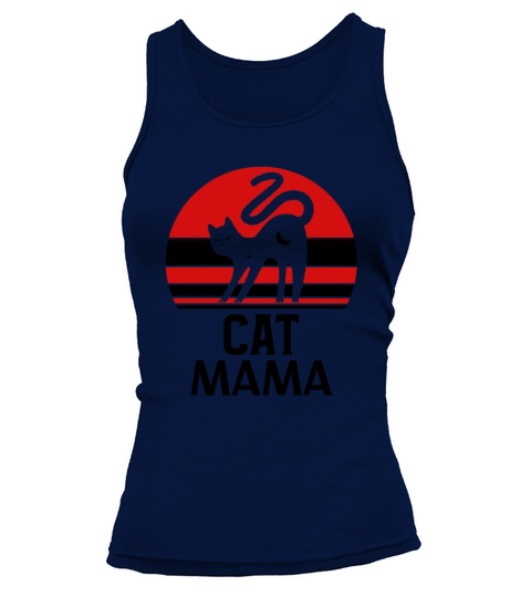 Cat Mama Vintage 80s Style Retro Graphic Tee Tank top Woman