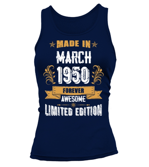 March 1950 Vintage Birthday Present Tank top Woman