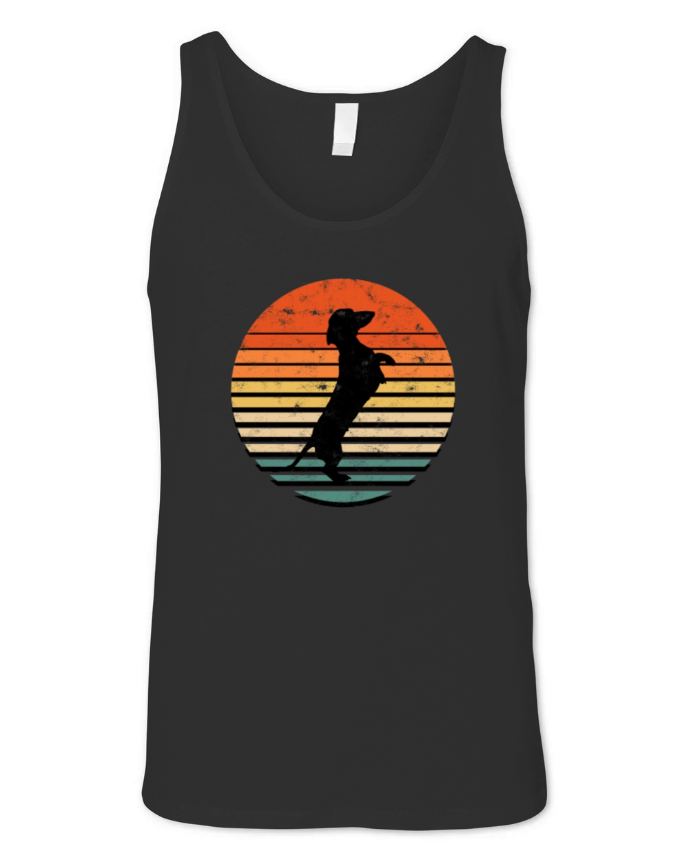 Dachshund Vintage Silhouette 60s 70s Retro grunge Unisex Jersey Tank