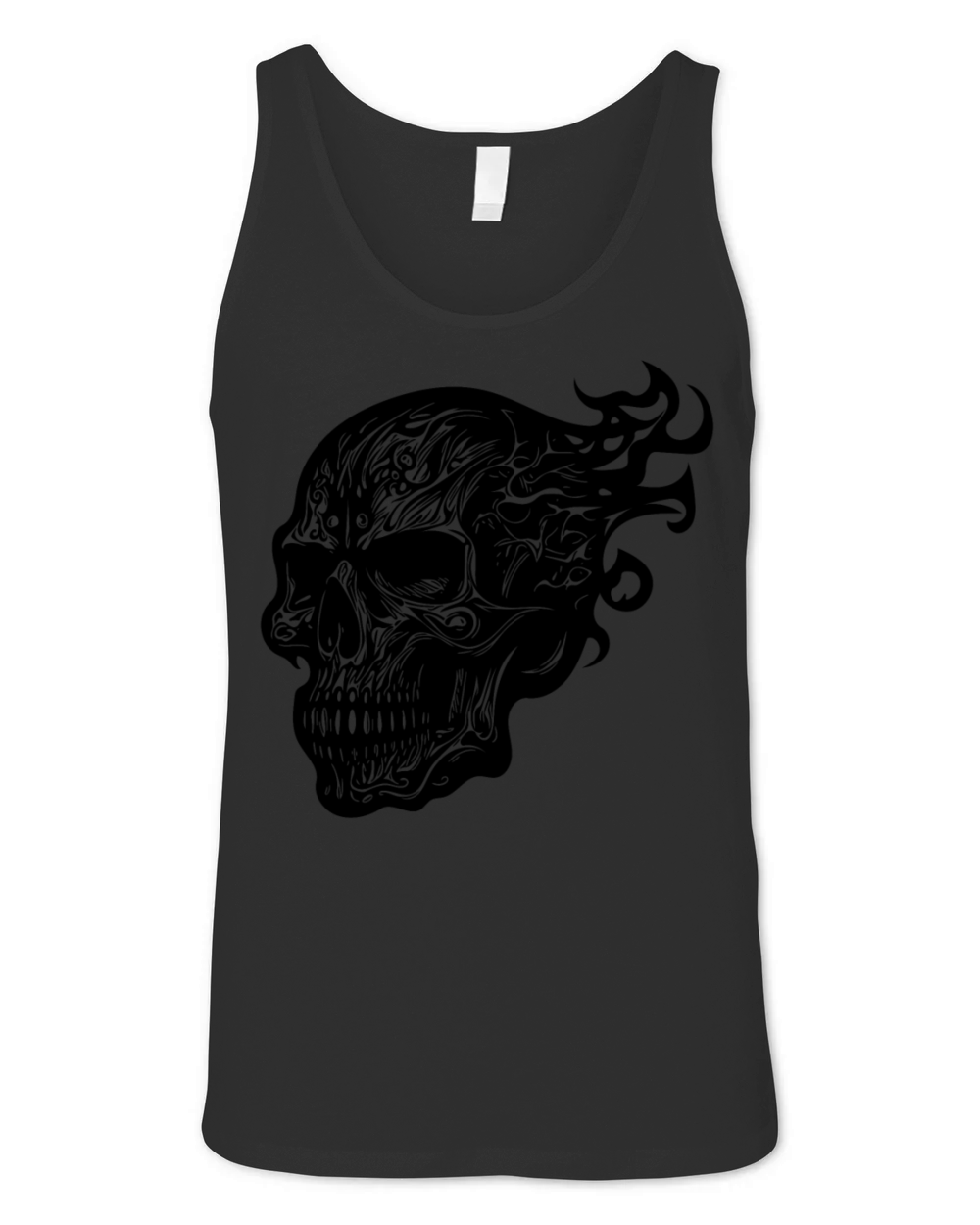 Flaming Tattoo Fire Skull Unisex Jersey Tank