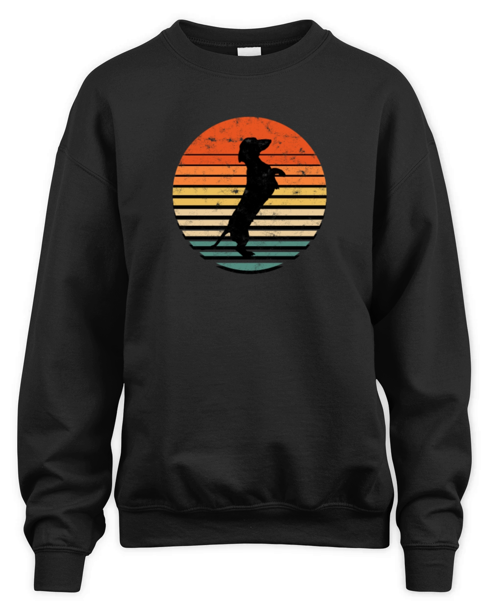 Dachshund Vintage Silhouette 60s 70s Retro grunge Unisex Premium Crewneck Sweatshirt