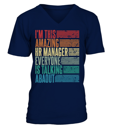 Vintage Hr Manager Profession Gift Retro V-Neck T-shirt