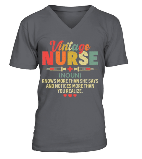 Vintage Nurse Definition Hospital V-Neck T-shirt