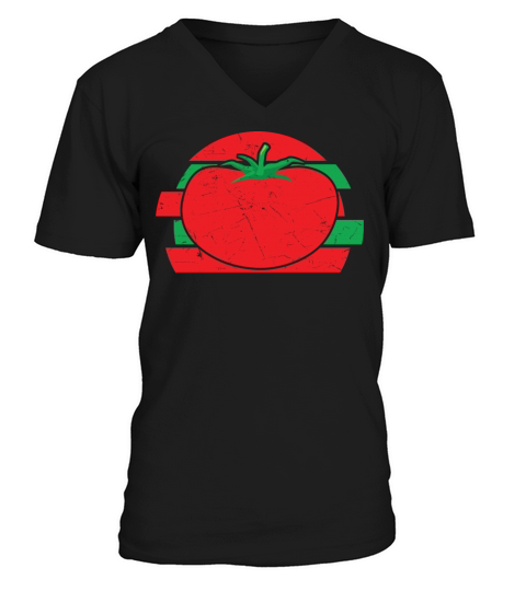 Vintage Tomato Distressed V-Neck T-shirt