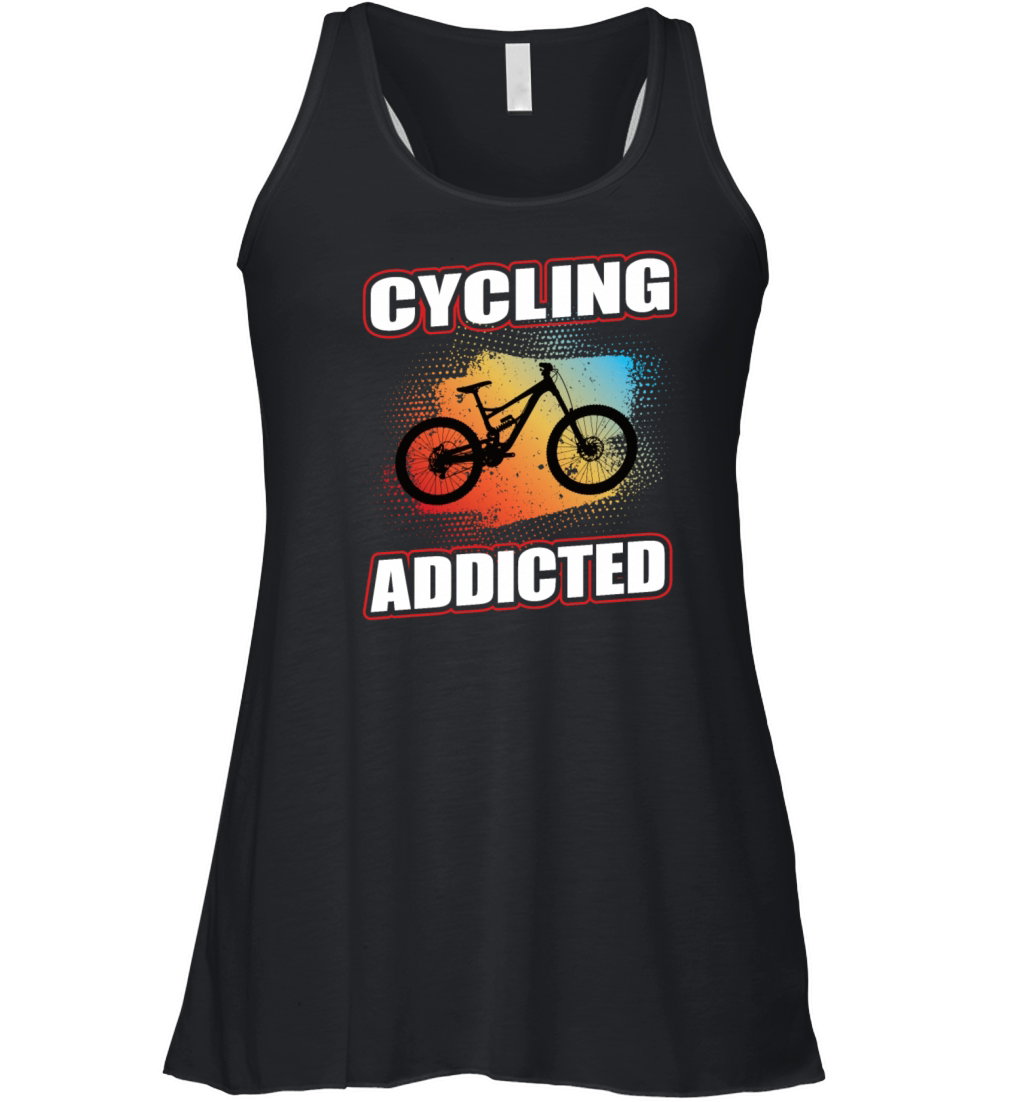 Cycling Addicted Mountain Bike MTB Bike Wheel Women's Flowy Tank Top