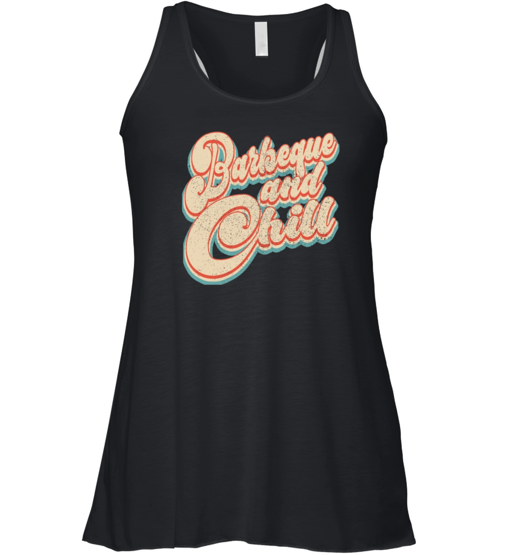 Vintage Classic Barbeque and Chill Patriotic 4th o Women's Flowy Tank Top