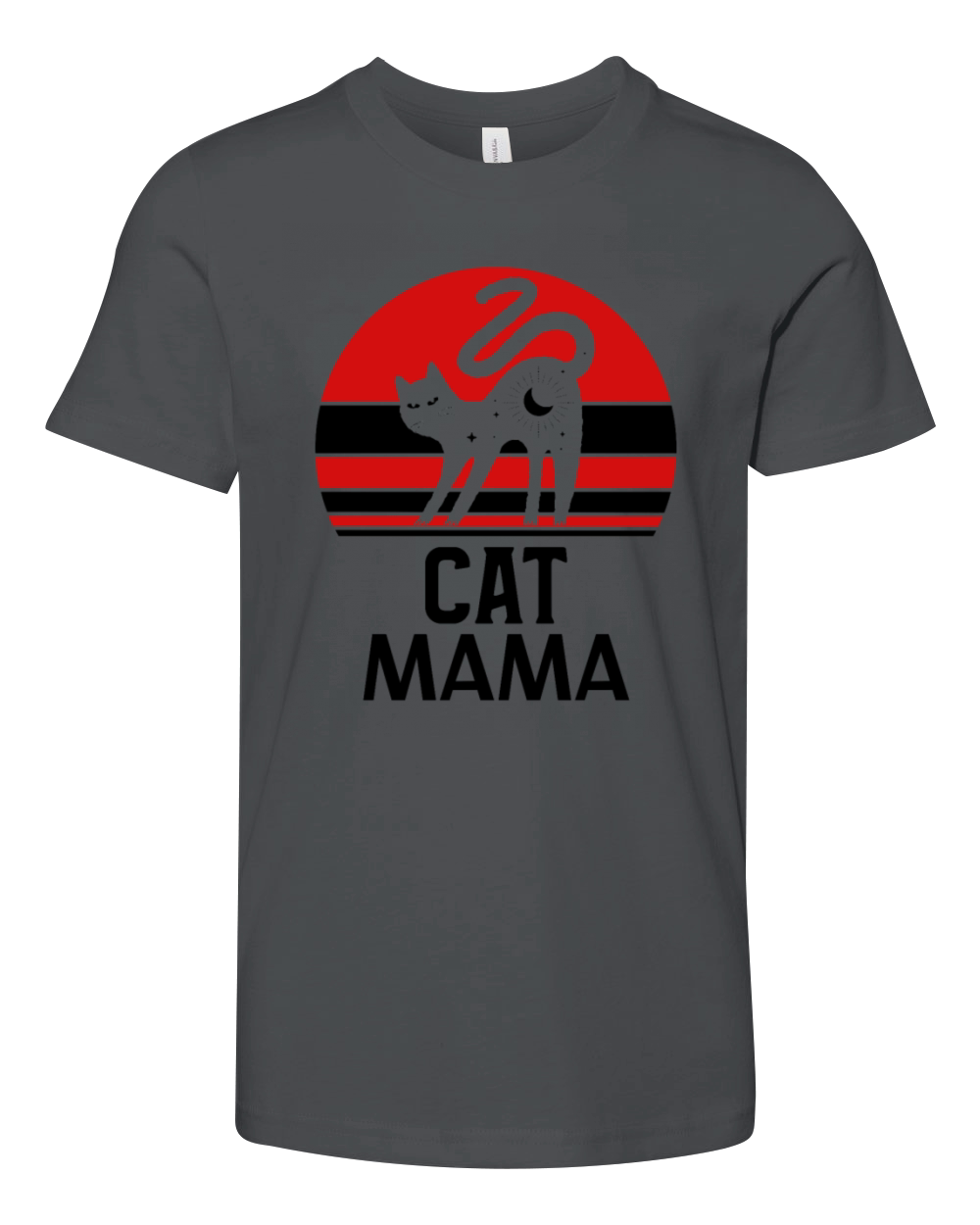 Cat Mama Vintage 80s Style Retro Graphic Tee Youth Unisex Jersey Tee