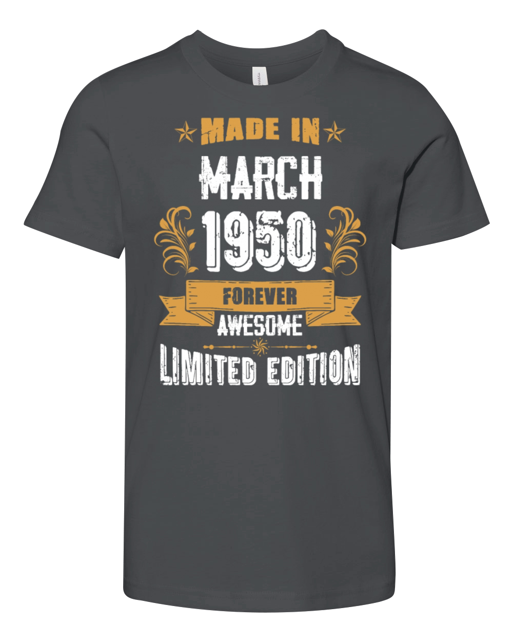 March 1950 Vintage Birthday Present Youth Unisex Jersey Tee