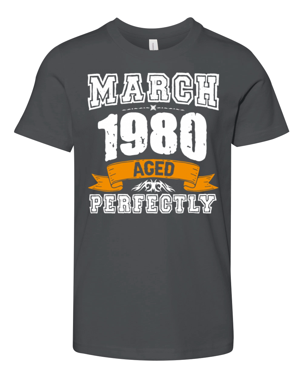 March 1980 Vintage Birthday Present Youth Unisex Jersey Tee