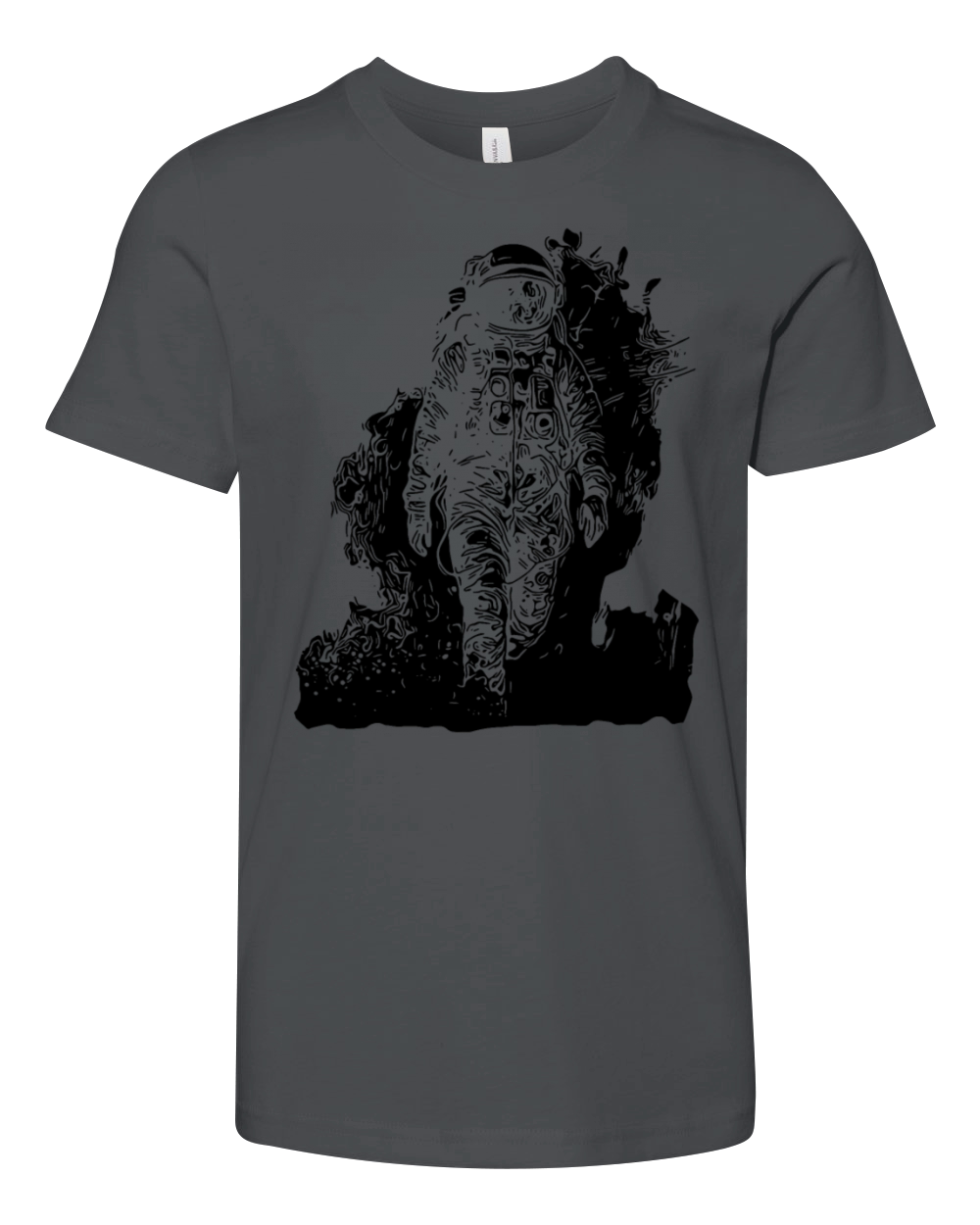 Vintager Astronaut Walks In The Moondust Nebula Youth Unisex Jersey Tee