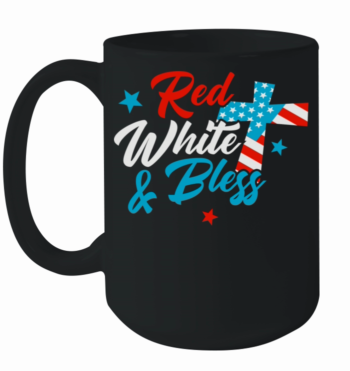 Red White And Bless American Flag Ceramic Mug