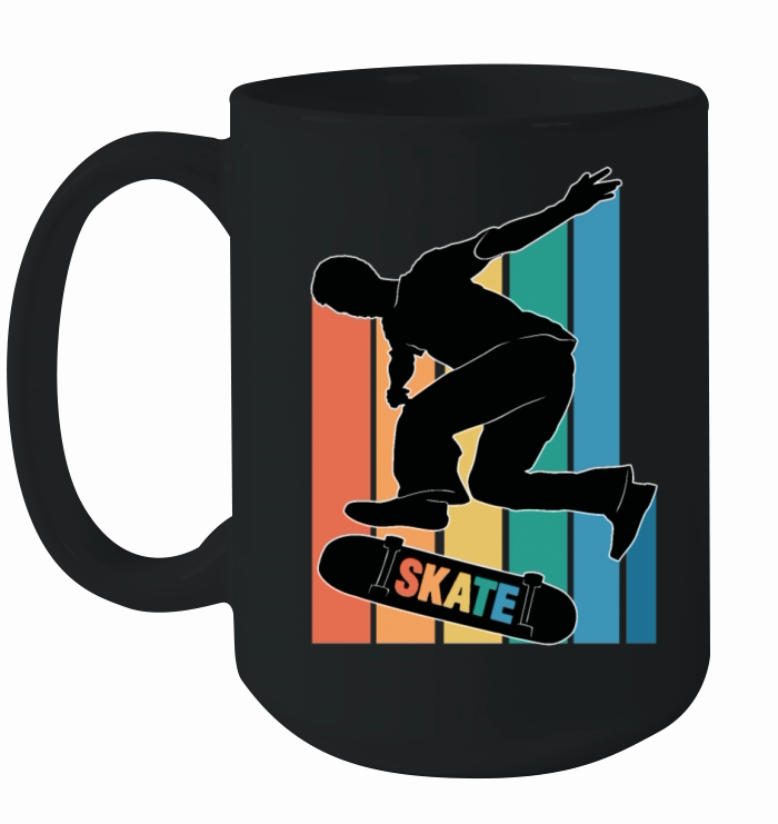 Skateboarding Skateboarder Silhouette Colorful Ceramic Mug