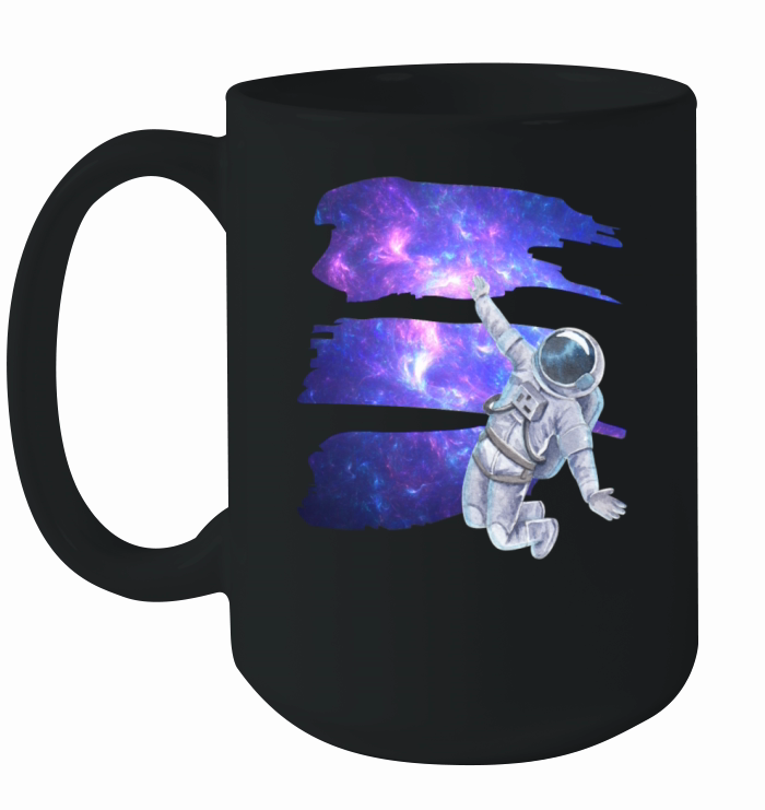 Ufo cool flying astronaut and spaceship cosmic art Ceramic Mug