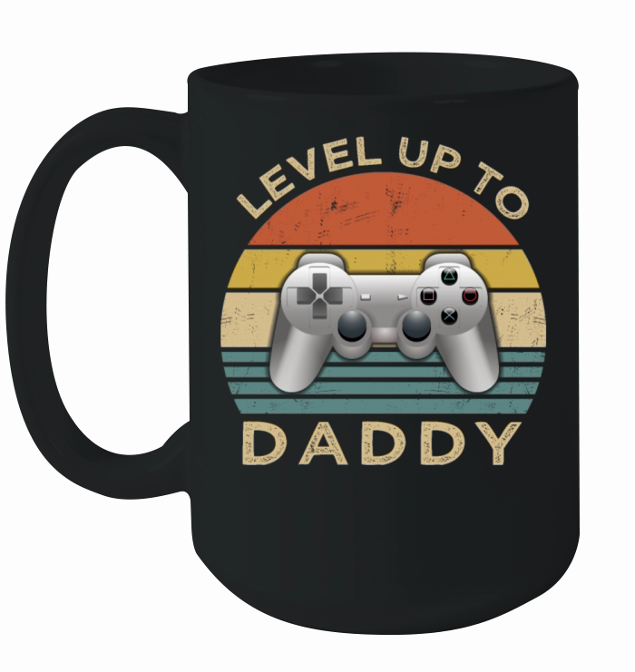 Vintage Level up to Daddy Fathers Ceramic Mug