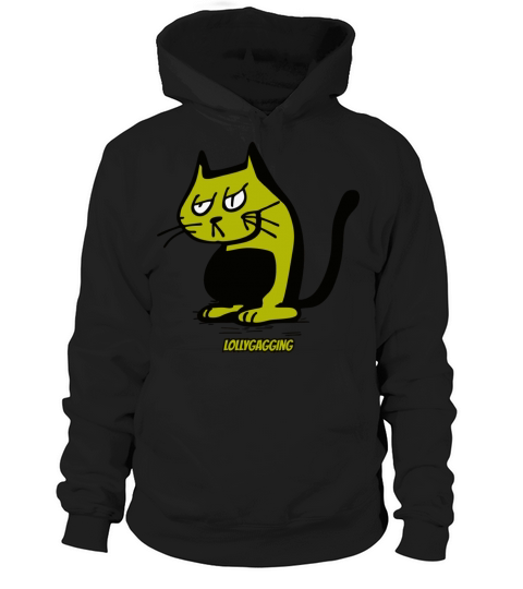 Lollygagging Vintage Cartoon Cat Hoodie Unisex