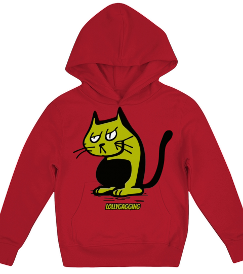 Lollygagging Vintage Cartoon Cat Kids Hoodie