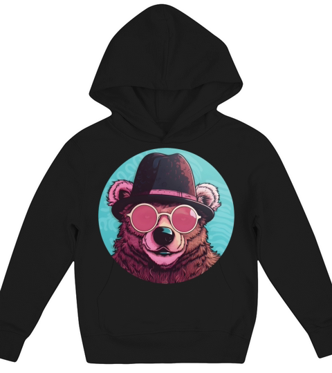 Vintage Bear Lovers Kids Hoodie