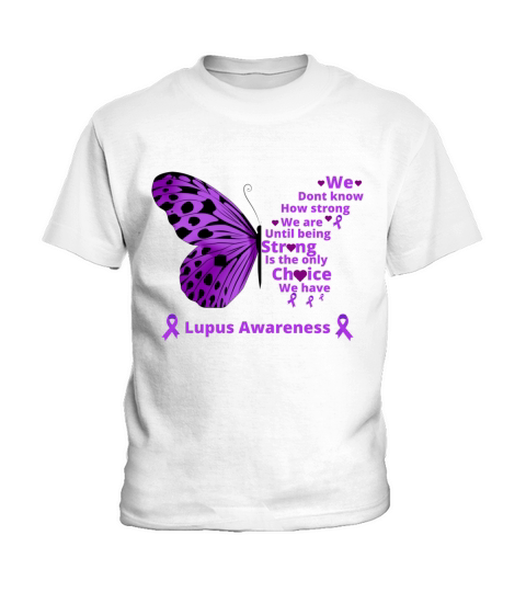 Purple butterfly lupus health support lupus Kids T-Shirt