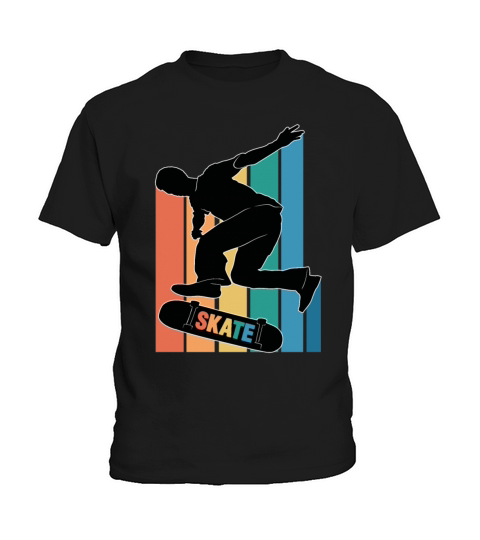 Skateboarding Skateboarder Silhouette Colorful Kids T-Shirt