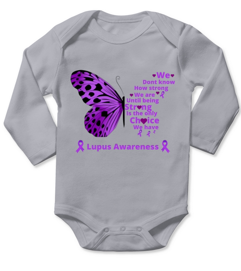 Purple butterfly lupus health support lupus Long Sleeve Baby One-Piece