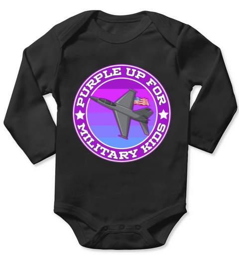 Purple Up For Military Kids Long Sleeve Baby One-Piece