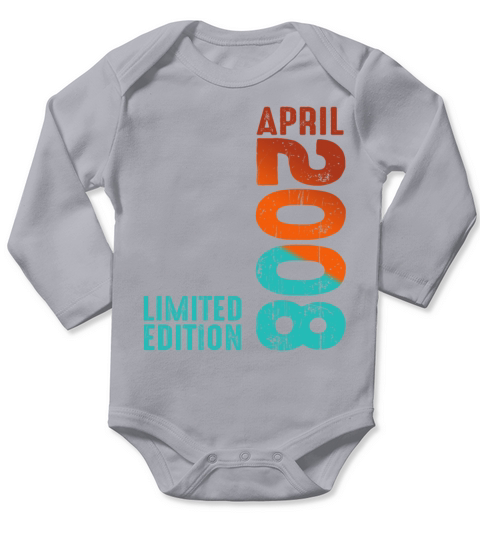 Since April 2008 Year 2008 Retro Vintage 2008 Long Sleeve Baby One-Piece