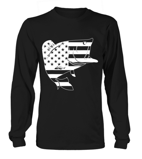Bass Fishing American Camo USA Vintage Flag Long sleeved Unisex