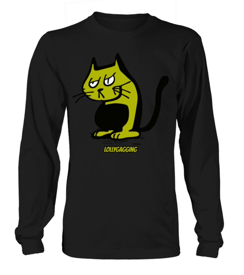 Lollygagging Vintage Cartoon Cat Long sleeved Unisex