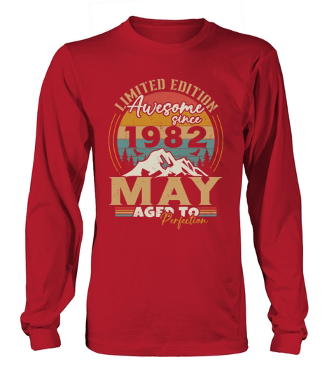 Vintage Born In May 1982 Birthday Gift Long sleeved Unisex