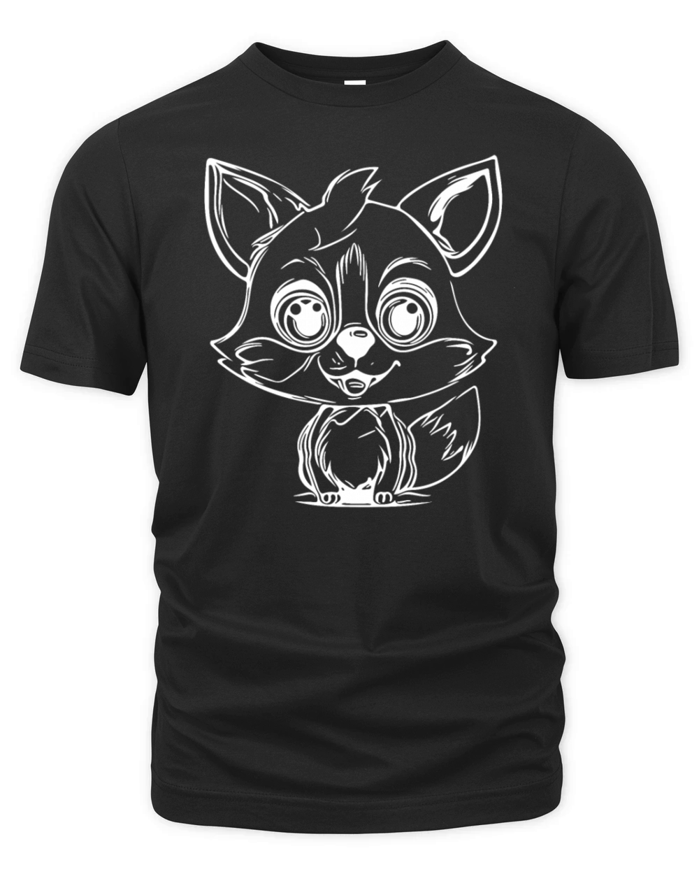 Cute Kids Fox Big Eyes Ears Portrait Organic Unisex T-shirt