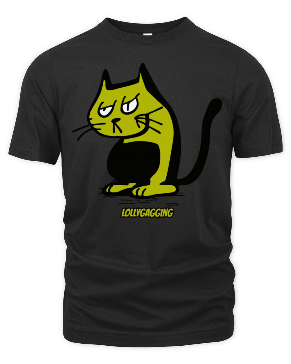 Lollygagging Vintage Cartoon Cat Organic Unisex T-shirt