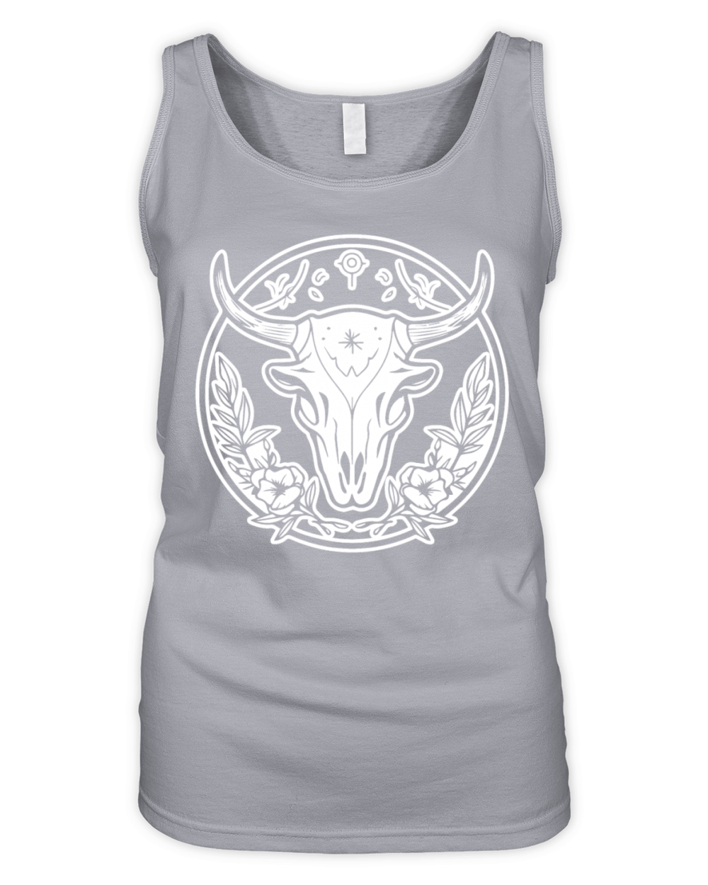 Cow Skull Boho Organic Women's Tank Top