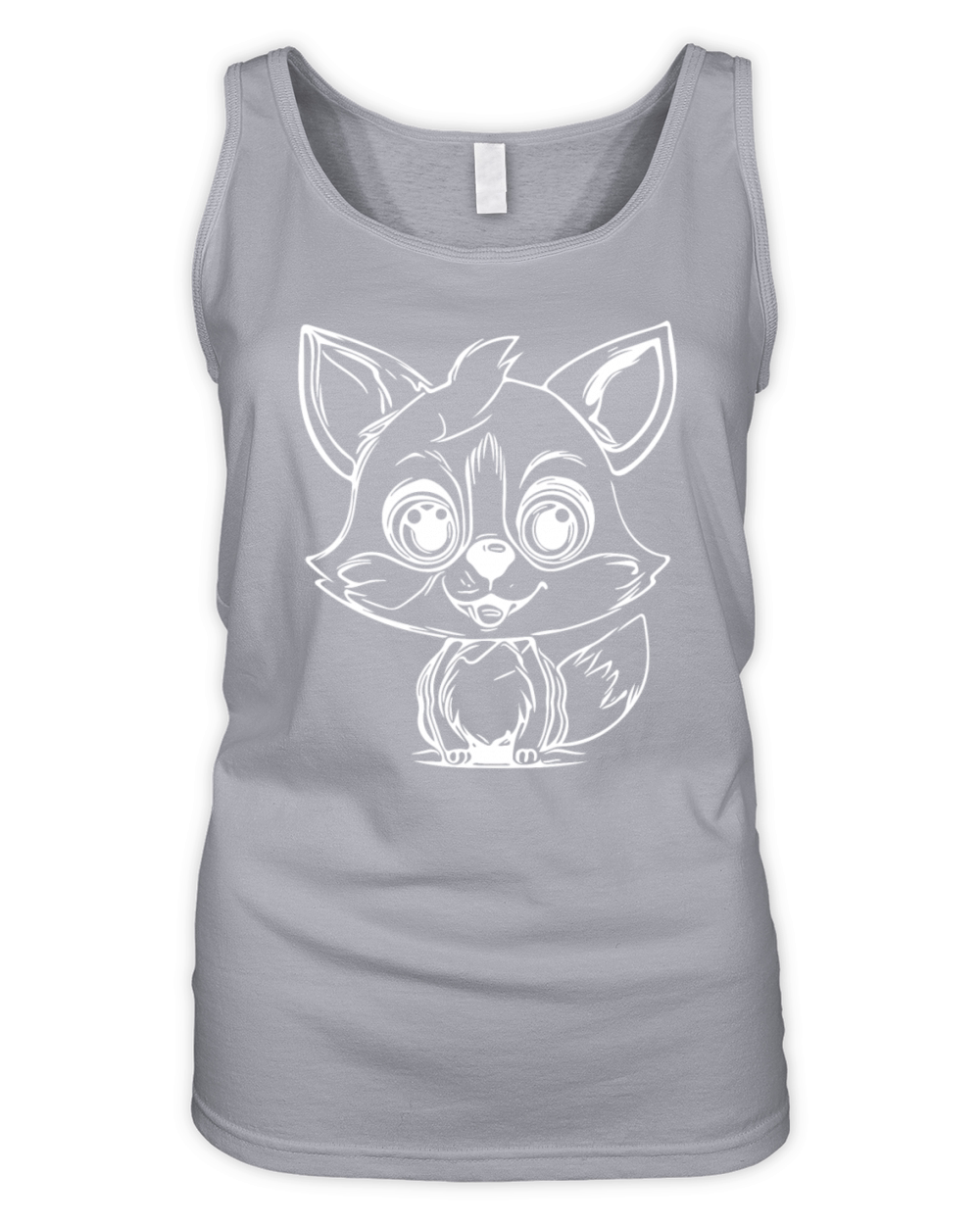 Cute Kids Fox Big Eyes Ears Portrait Organic Women's Tank Top