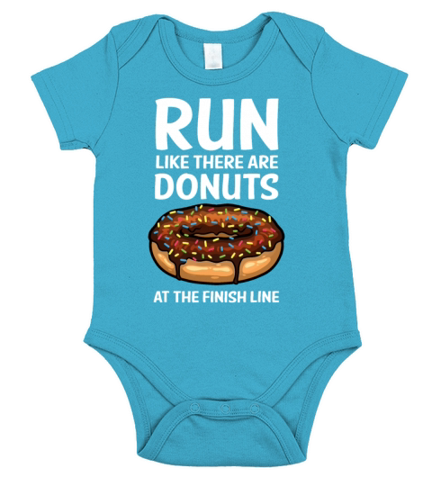 Funny Running For Men Women Donut Finish Line Mara Short Sleeve Baby One-Piece