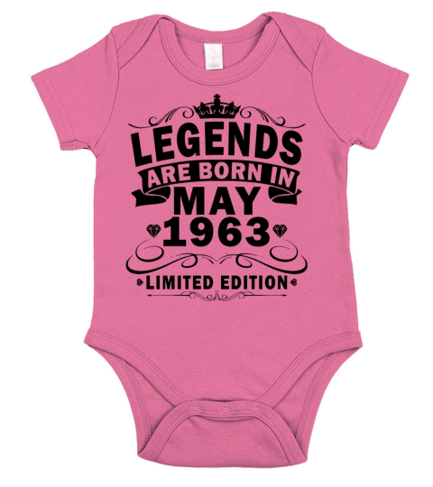 Legends are born in May 1963 Short Sleeve Baby One-Piece