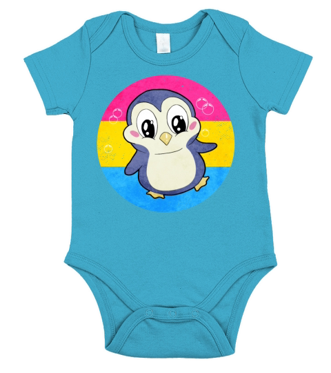 Pansexual Pride Pan Flag Penguin Sublte LGBTQ Short Sleeve Baby One-Piece