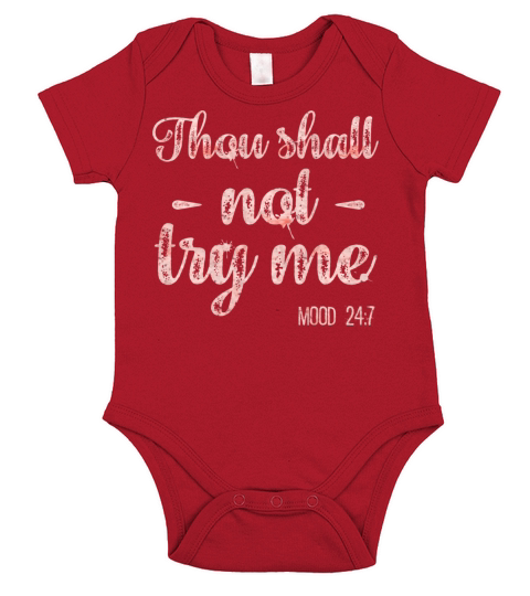 Thou shall Not Try Me Brush script Short Sleeve Baby One-Piece