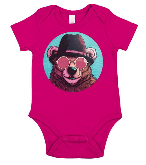 Vintage Bear Lovers Short Sleeve Baby One-Piece