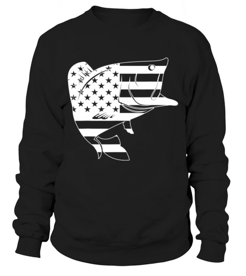 Bass Fishing American Camo USA Vintage Flag Sweatshirt Unisex