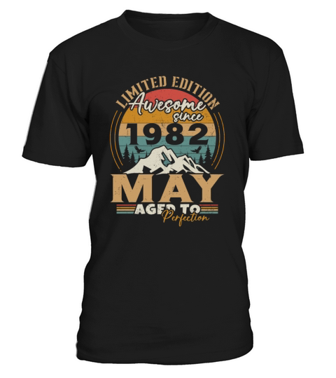 Vintage Born In May 1982 Birthday Gift T-Shirt Unisex