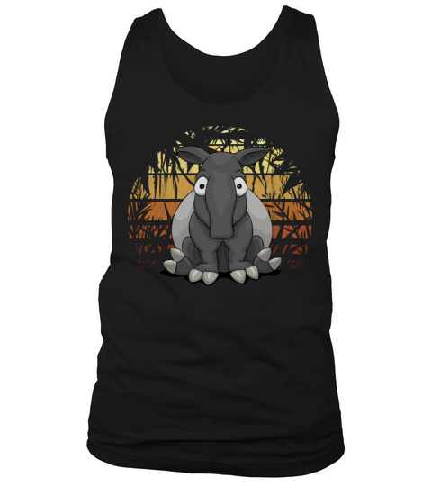 Retro Sunset L Chubby Jungle King Tapir Tank Top Unisex