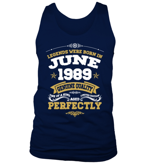Vintage Aged To Perfection June 1989 Tank Top Unisex