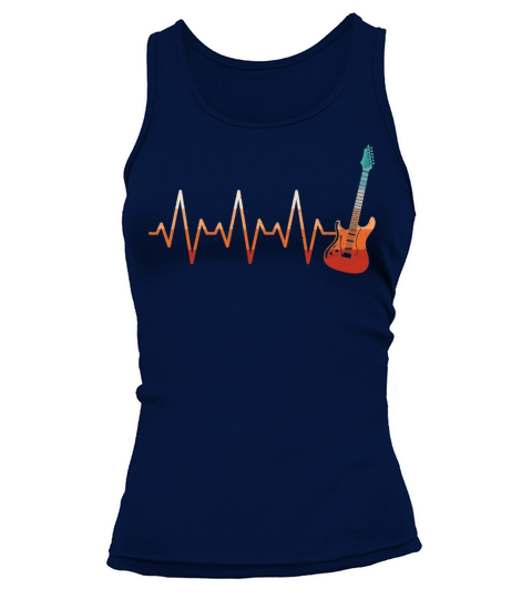 Retro Electric Guitar Heartbeat Guitarist Rock Tank top Woman