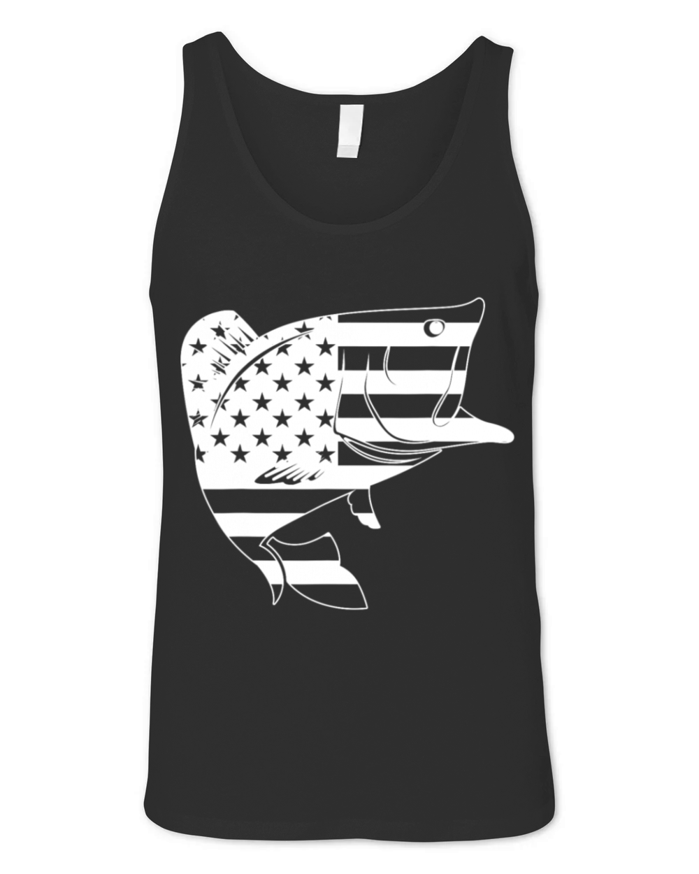 Bass Fishing American Camo USA Vintage Flag Unisex Jersey Tank