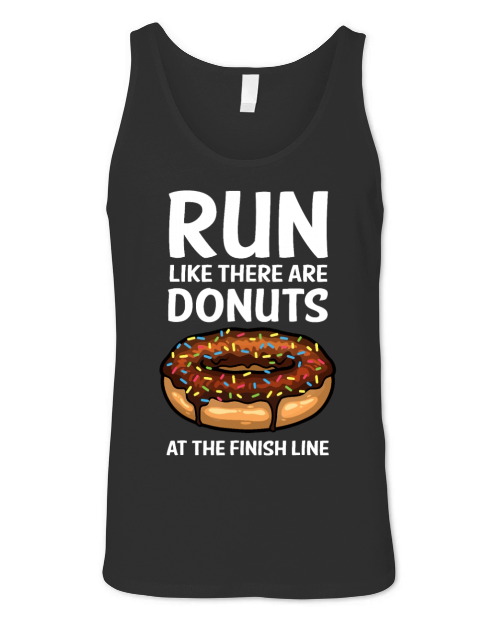 Funny Running For Men Women Donut Finish Line Mara Unisex Jersey Tank