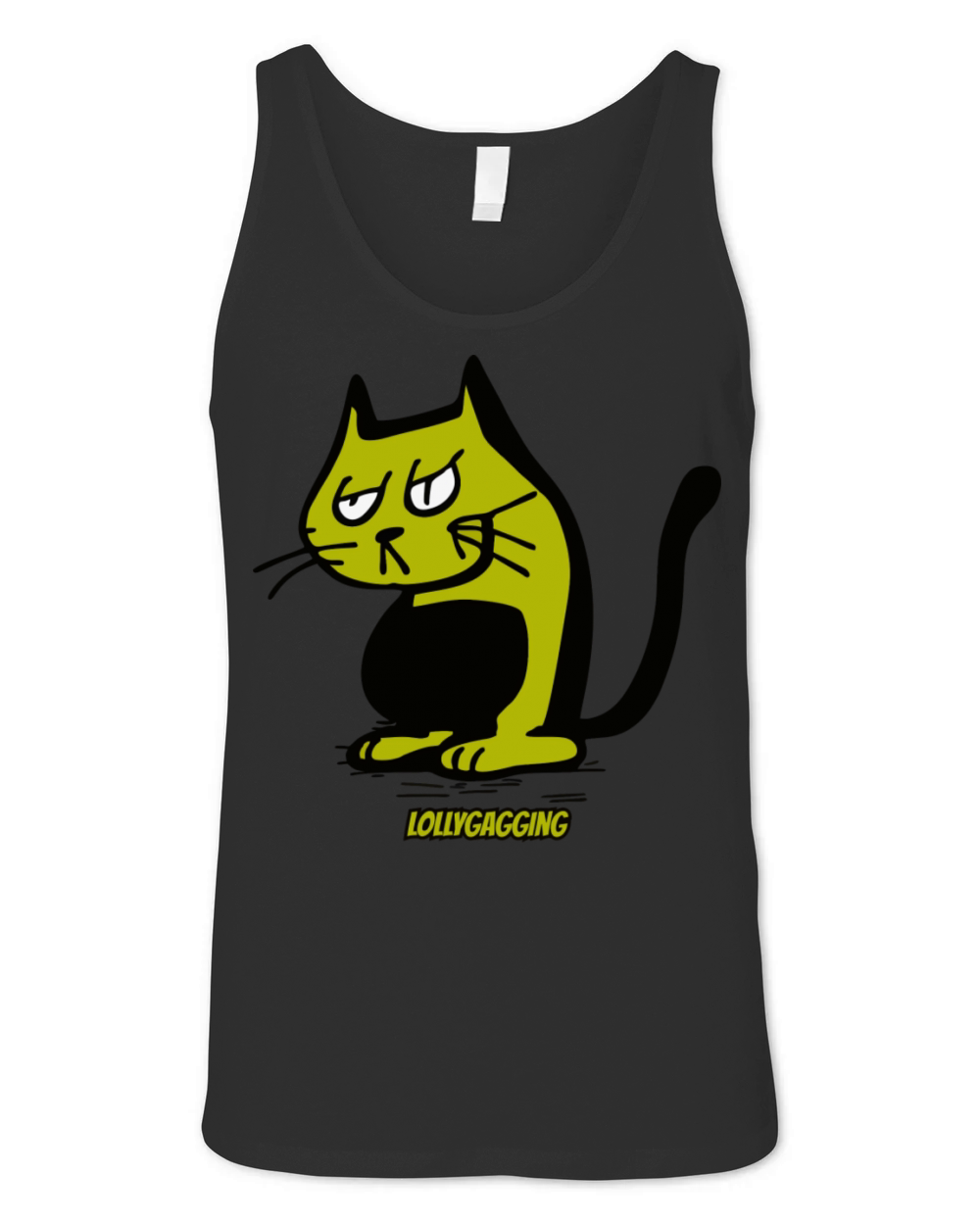 Lollygagging Vintage Cartoon Cat Unisex Jersey Tank